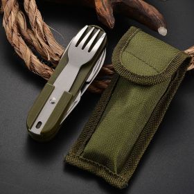 7 In1Outdoor Stainless Steel Foldable Fork Spoon Knife Camping