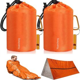 2packs Emergency Sleeping Bag; Lightweight Thermal Portable Emergency Blanket