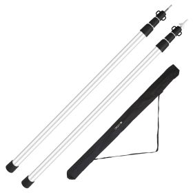 2Pcs Telescoping Tarp Poles Portable Aluminum  3ft to 7.5ft Adjustable