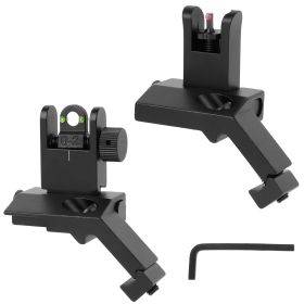 45 Degree Offset  Flip Up Sights Fiber Optics Aluminum  with Red Green Dots