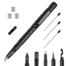 11 In 1 Pen Gear Set Multi-tool Set Glass Breaker LED Flashlight  Pen Whistle