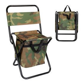 Fishing Chair With Backrest Built-In Cooler Bag Portable