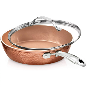 Ceramic Copper 10 inch Non-Stick Frying Pan with Lid