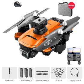 3 Battery S99 Mini Drone WIFI Dual Camera  Shooting Quadcopter RC Toy Boy Gift (Color: Orange)