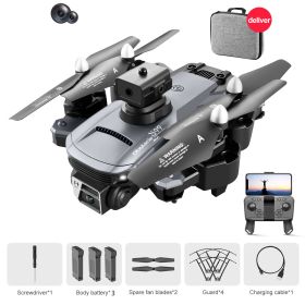 3 Battery S99 Mini Drone WIFI Dual Camera  Shooting Quadcopter RC Toy Boy Gift (Color: Black)