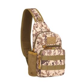 Military Tactical Shoulder Bag Chest Sling Bag Nylon Backpack (Color: Desert Digital, material: Nylon)