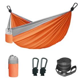 Camping Hammock Portable Hammock With 2 Tree Straps And 2 Carabiners (Color: Orange, size: 118.11x78.74inch)