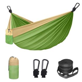 Camping Hammock Portable Hammock With 2 Tree Straps And 2 Carabiners (Color: Green, size: 118.11x78.74inch)