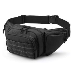 Nylon Camping Belt Bag Military Hunting Tactical Waist Pack (Color: Black)