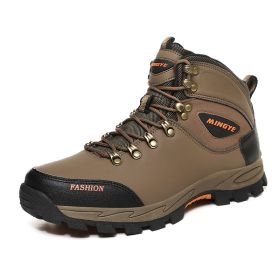 Men's Outdoor Waterproof Hiking Climbing Boots (Color: Brown, size: 45)