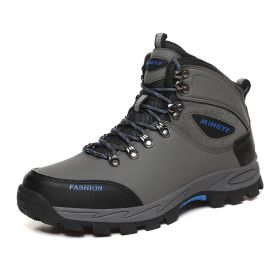 Men's Outdoor Waterproof Hiking Climbing Boots (Color: Gray, size: 41)