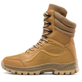 Tactical Shoes Men Hiking Boots Outdoor (Color: Sand, size: 45)