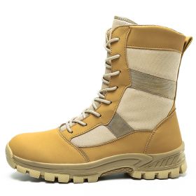 Camouflage Waterproof Military Men Tactical Boots (Color: Khaki, size: 39)