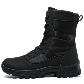 Camouflage Waterproof Military Men Tactical Boots (Color: Black, size: 42)