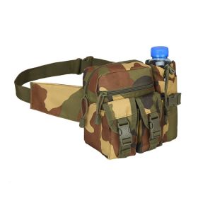 Tactical Waist Bag Denim Waist bag With Water Bottle Holder (Color: Jungle Camouflage)