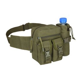 Tactical Waist Bag Denim Waist bag With Water Bottle Holder (Color: Army green)