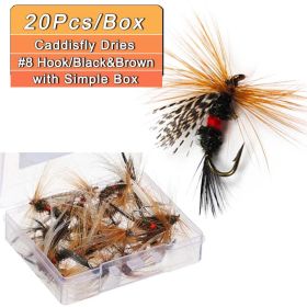 Flies Fishing Lures; Topwater Dry Flies Bait Trout Fishing Tackle (Quantity: 20Pcs)