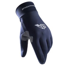 Summer Gloves Cycling Anti UV Spring Ice Silk Two Finger Touchscreen (Color: full finger blue, Gloves Size: L)