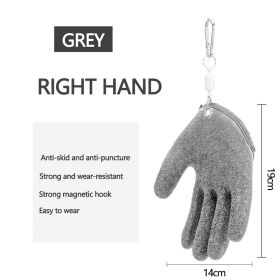 Fishing Gloves Anti-Slip Protect Hand from Puncture Scrapes (Color: Right Grey3, Ships From: CN)