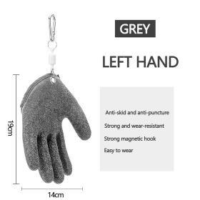 Fishing Gloves Anti-Slip Protect Hand from Puncture Scrapes (Color: Left Grey4, Ships From: CN)