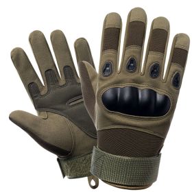 Tactical Military Gloves Shooting Gloves Touch Design Sports Protective Fitness Motorcycle Hunting Full Finger Hiking Gloves (Color: Army green)