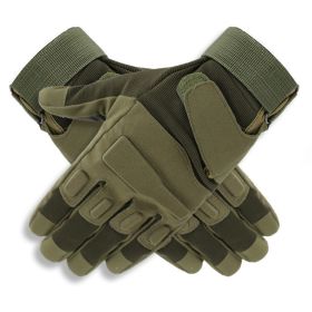 Tactical Gloves Hard Knuckle Shooting (Color: Green, size: X-Large)