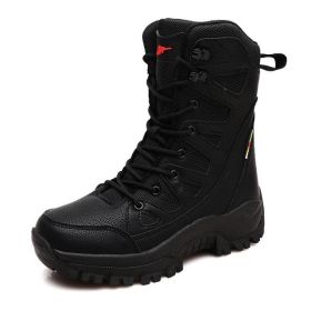 Comfort Beige Outdoor Hiking Boots  Big Size Military Tactical Boots (Color: Black -S208, size: 39)