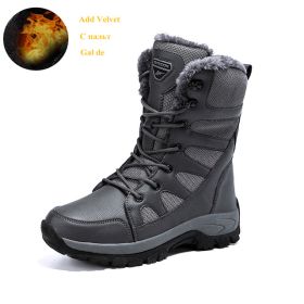 Comfort Beige Outdoor Hiking Boots  Big Size Military Tactical Boots (Color: Gray Fur -210, size: 40)