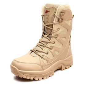 Comfort Beige Outdoor Hiking Boots  Big Size Military Tactical Boots (Color: Brown -S208, size: 45)