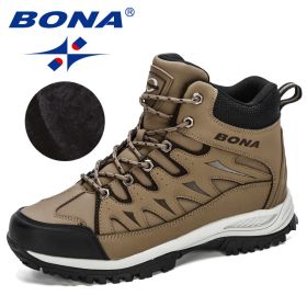 BONA 2022 New Designers Nubuck Mountain Climbing Shoes Men (Color: Medium grey black, size: 10.5)