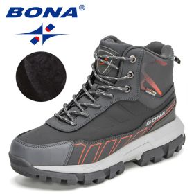 BONA 2022 New Designers Action Leather Winter Snow Boots (Color: Dark grey S gray, size: 8.5)