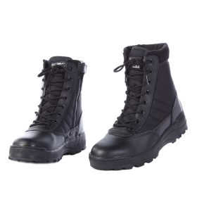 2021 New Us Military Leather Boots for Men Combat Bot Infantry Tactical Boots Askeri Bot Army Bots Army Shoes Erkek Ayakkabi (Color: Black, size: 40)