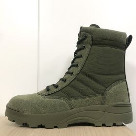 2021 New Us Military Leather Boots for Men Combat Bot Infantry Tactical Boots Askeri Bot Army Bots Army Shoes Erkek Ayakkabi (Color: Army green, size: 38)