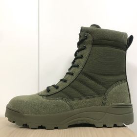 2021 New Us Military Leather Boots for Men Combat Bot Infantry Tactical Boots Askeri Bot Army Bots Army Shoes Erkek Ayakkabi (Color: Army green, size: 37)