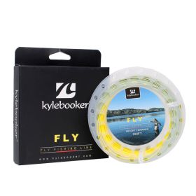 Kylebooker Fly Fishing Line with Welded Loop Floating Weight Forward Fly Lines 100FT WF 3 4 5 6 7 8 (Color: Moss Green+Gold, size: WF7F)