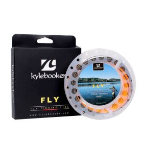 Kylebooker Fly Fishing Line with Welded Loop Floating Weight Forward Fly Lines 100FT WF 3 4 5 6 7 8 (Color: Grey+Orange, size: WF3F)